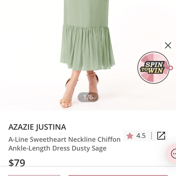 Dusty Sage Bridesmaid Dress - Picture 4 of 5